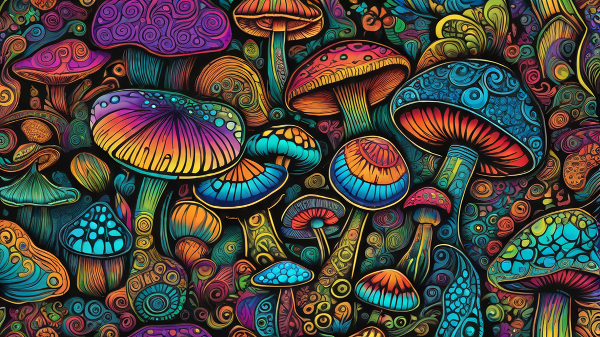 Stoner Trippy Mushroom Drawing Mushroom Growing